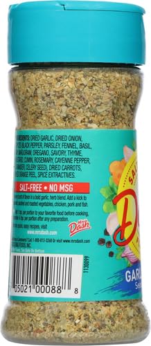 Dash Salt-Free Seasoning Blend, Garlic & Herb, 2.5 Ounce (Pack of 2)