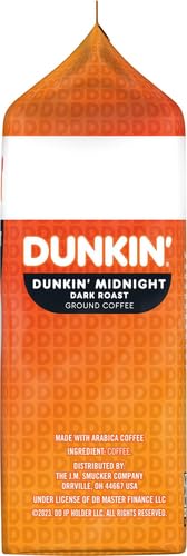 Dunkin Midnight Dark Roast Ground Coffee, 16.5 Ounce