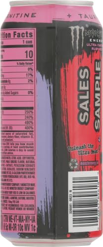 Monster Energy Ultra Fantasy Ruby Red, Sugar Free Energy Drink, 16 Ounce (Pack Of 1)