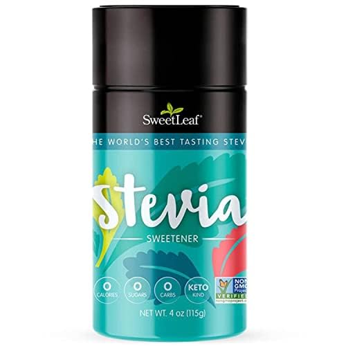 SweetLeaf Stevia Powder Shaker Jar - Zero Calorie Sugar Substitute, 4 Oz, Non-GMO, Plant-Based