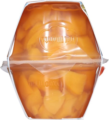 Del Monte Diced Peaches in 100% Juice, 4oz (4 Cups) Fruit Cup Snacks
