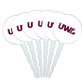 University of Wisconsin - La Crosse University Secondary Logo Cupcake Picks Toppers Decoration Set of 6