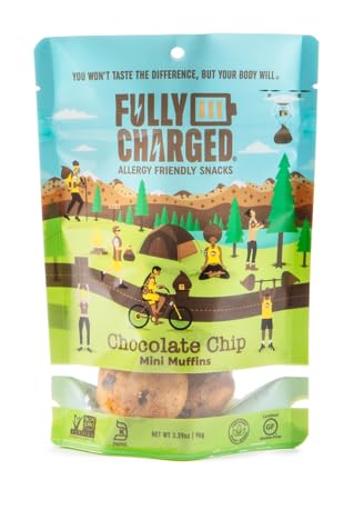 Fully Charged Allergy-Friendly Snacks | Chocolate Chip Mini Muffins Snack Cakes | Gluten-Free | Top 14 Food Allergen-Free | No H