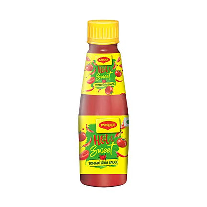 Maggi Hot & Sweet Tomato Chilli Sauce, Perfect Blend Of Tomatoes & Chillies, 200 Gram Bottle