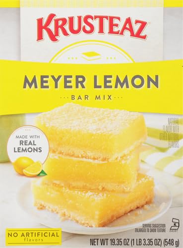 Krusteaz Meyer Lemon Bar Mix, Made with Real Lemons, 19.35 oz Box (Pack of 4)
