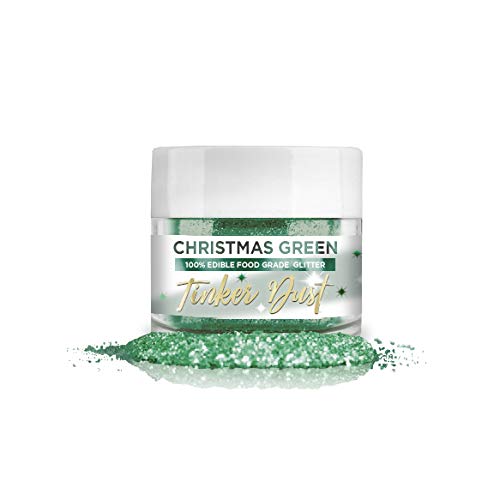 Bakell Edible Glitter Tinker Dust, 5g, Christmas Green, KOSHER Certified, for Cakes, Cupcakes, Drinks