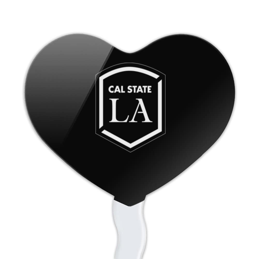 GRAPHICS & MORE Cupcake Picks Set of 6, Acrylic, California State University Los Angeles Secondary Logo Heart Design