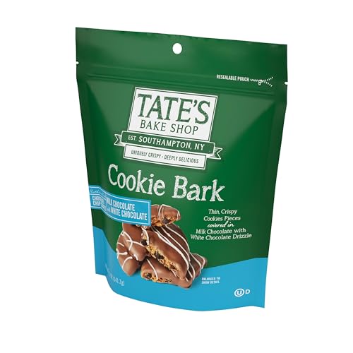 Tates Bake Shop Cookie Bark  Chocolate Chip Cookies in Milk Chocolate with White Chocolate Drizzle  4-5 oz Bags