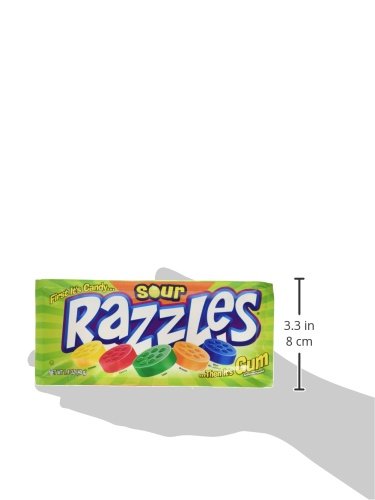 Sour Razzles Candy, 1.4Oz Pouches, 24-Count