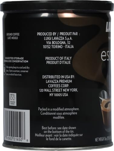 Lavazza Caffe Espresso Ground Coffee Blend, Medium Roast, 8 oz (Pack of 2)