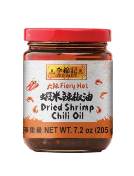 Lee Kum Kee Fiery Hot Dried Shrimp Chili Oil (7.2 oz - 12 Pack) Spicy & Umami  Perfect for Stir-Frying  Drizzling  Dipping Sauce for Dumplings  Dim Sum or Hot Pot  Cold Dishes  & Noodle Soups