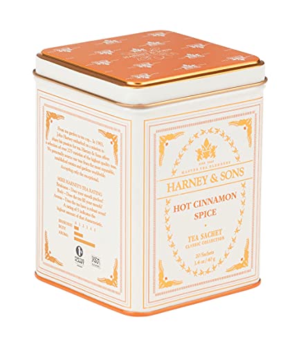 Harney & Sons Classic Hot Cinnamon Spice Tea, 20 Tea Sachets, 1.4 Oz