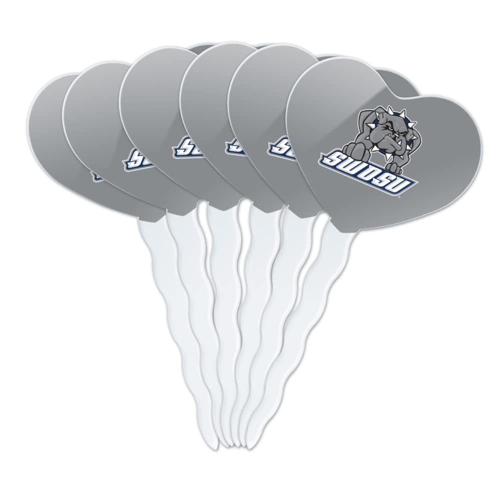 GRAPHICS & MORE Cupcake Picks Set of 6 - Acrylic Heart Toppers - Southwestern Oklahoma State University