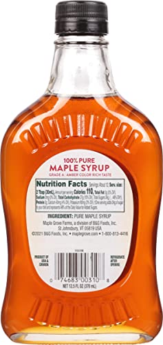 Maple Grove Farms Pure Maple Syrup, 12.5 Fl Oz, Pack of 1, Model 57122310