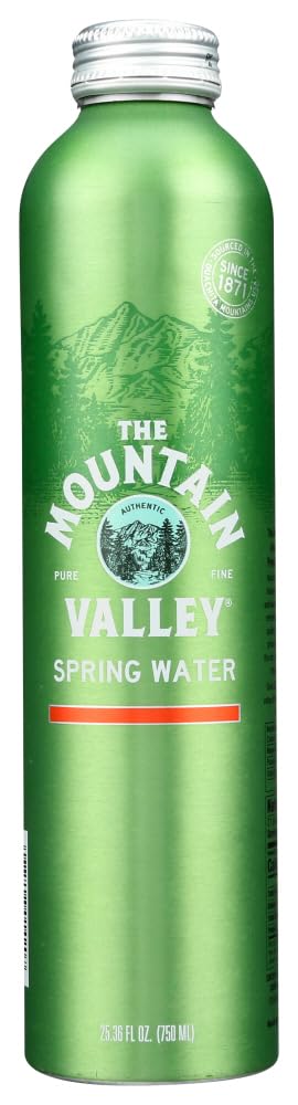 Mountain Valley, Spring Water, Aluminum Bottle, 25.36 ounces, 750ml (Pack of 12)