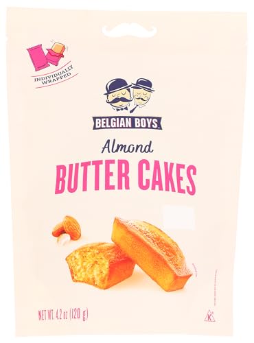 Belgian Boys Almond Butter Cakes, Mini Pound Cakes, Non-GMO, No Preservatives, Vegetarian Friendly, 4.2 Ounce (Pack of 1)