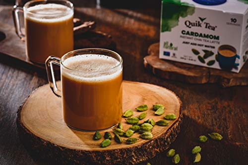 Quiktea Chai Latte, Cardamom, 10 Count (Pack Of 10)