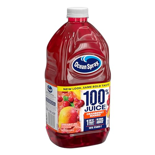 Ocean Spray 100% Juice Cranberry Mango Juice Blend  64 Fl Oz Bottle (Pack of 1)