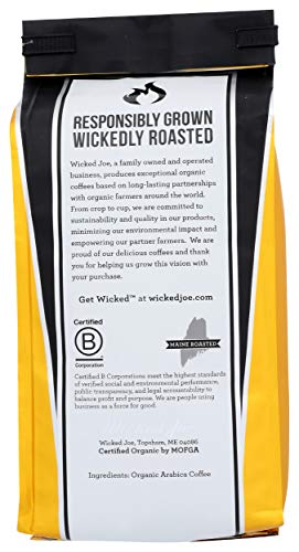 Wicked Joe Organic Coffee Breakfast Blend Whole Bean, 12 Ounce