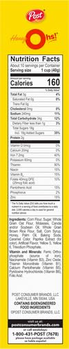 Post Honey Oh!s cereal, Filled Ohs Breakfast Cereal, 14 Ounce
