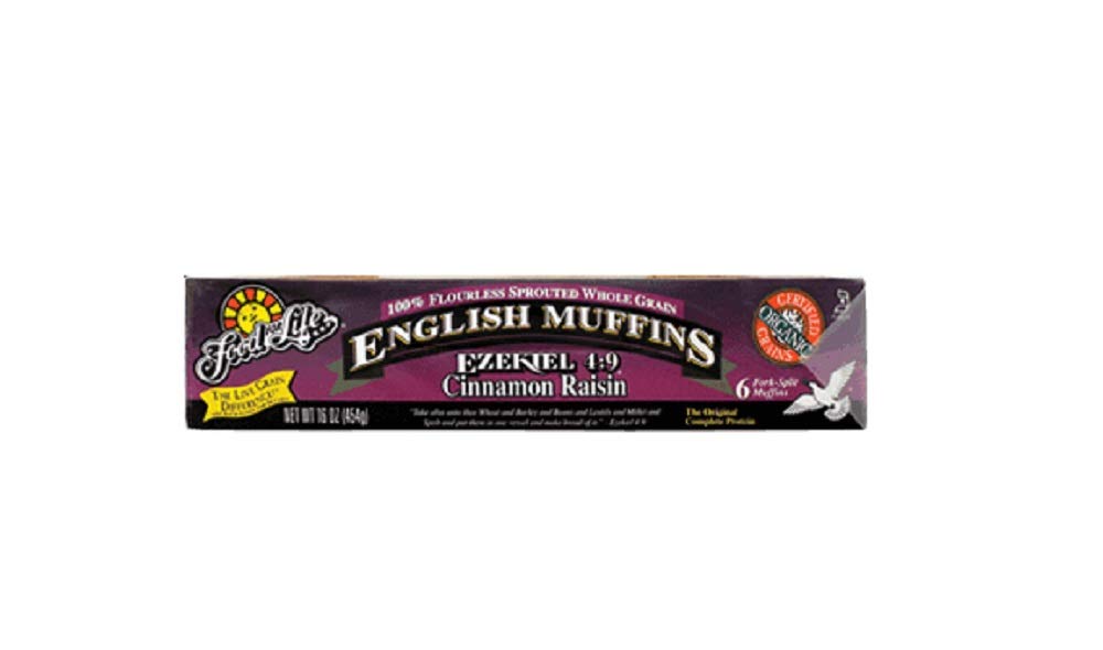 Food For Life Ezekiel Cinnamon Raisin Sprouted Whole Grain English Muffins, 16 Ounce (Pack of 6)