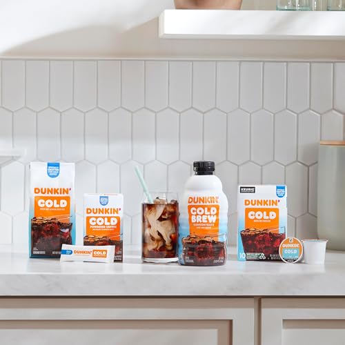 Dunkin Cold Iced Coffee, Powdered Instant Coffee Packs, 6 Count (Pack of 12)