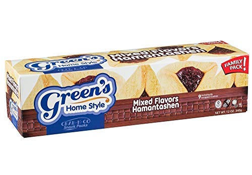 Greens Kosher Individually Wrapped Mixed Flavors Hamantaschen Package of 9
