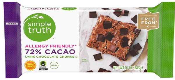 Allergy Friendly 72% Cacao Dark Chocolate Chunks (1 bag, 10 oz. each bag)