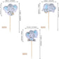 YCTHUNFISH Elephant Cupcake Toppers - 36 Pack, Blue, Paper, Ideal for Birthday Parties and Baby Showers