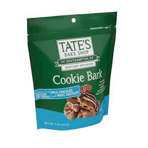 Tates Bake Shop Cookie Bark  Chocolate Chip Cookies in Milk Chocolate with White Chocolate Drizzle  4-5 oz Bags