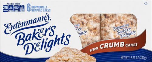 Entenmanns Minis Crumb Cake, Box of Snack Cakes, 12.25 oz, 6 Count
