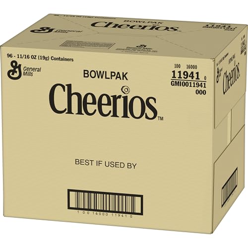 Cheerios Cereal Single Serve Bowl, 0.68 Oz (Pack of 96)