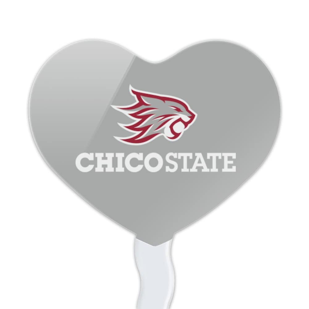 GRAPHICS & MORE Acrylic Cupcake Picks Set of 6 - California State University Chico Heart Decoration Toppers