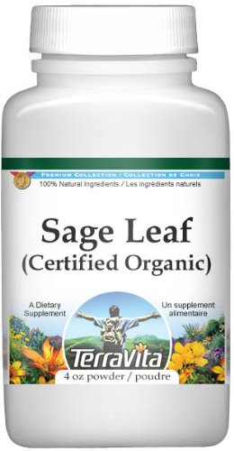 Sage Leaf (Certified Organic) Powder (4 oz, ZIN: 518706)