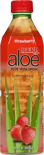 Iberia Aloe Vera Juice Drink, Strawberry,16.9 Fl Oz (Pack of 8)