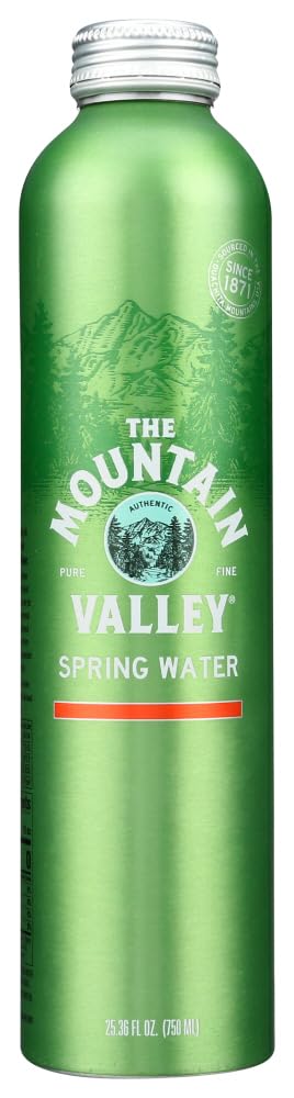 Mountain Valley, Spring Water, Aluminum Bottle, 25.36 ounces, 750ml (Pack of 12)
