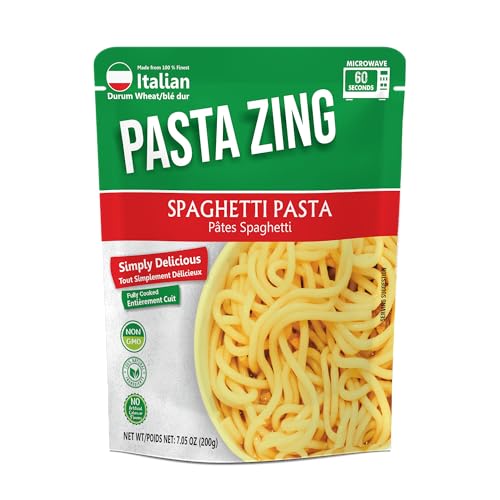 Pasta Zing Microwavable Variety Pasta Pack of 7 | 3x Farfalle | 4x Spaghetti | Microwave Pasta Ready To Eat in 60 Sec - Fully Co