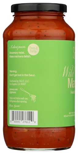 Sauz | Wild Rosemary Marinara (Single Jar) Thick & Creamy- Gluten-Free, Non-GMO, and 100% Delicious - Crafted in Small Batches f