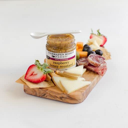 Terrapin Ridge Farms Raspberry Honey Mustard Pretzel Dip - Gourmet Sweet Dip with Coarse Mustard & Tart Raspberries - 14 oz Jar