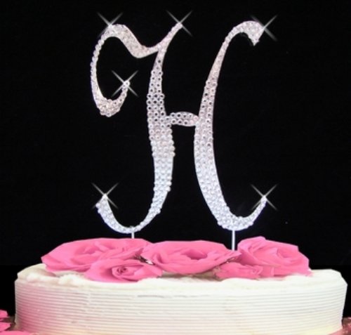 Rhinestone Cake Topper Letter H By Other