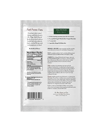 Mrs. Wages Dill Pickles Quick Process Mix, 6.5 Oz Pouch (Value Pack Of 6)