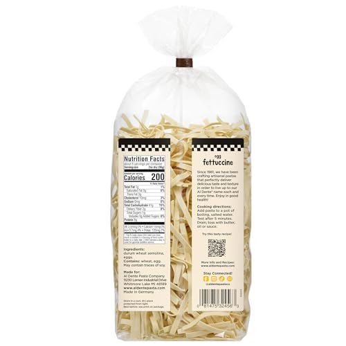 Al Dente Egg Fettuccine - All-Natural, Hand-Crafted Egg Pasta. Delicious And Versatile - Traditional Pasta Noodles Made With Cag