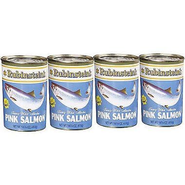 Rubinstein Pink Salmon 4/14.75 Oz Cans  Pack Of 2 | Wild Caught Canned Salmon