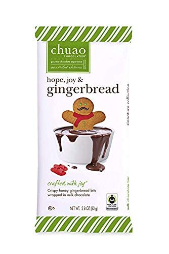 Chuao Chocolatier Hope, Joy & Gingerbread Milk Chocolate Bars | Gourmet Chocolate Honey Artisan European No Preservatives | For Gift Baskets, Christmas, Valentines Day, Gifts For Women, Men, Birthday, Thank You, Care Package | 3 Pack