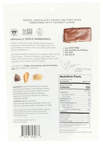 Simply Gum Dark Chocolate Peanut Butter Crispies, 4.7 OZ