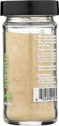 Spicely Organic Jar Pepper White Ground, 2 Oz