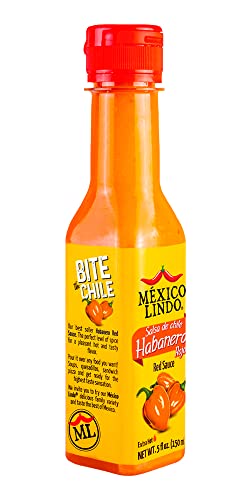 Mexico Lindo Red Habanero Hot Sauce Display, 5 fl oz, Pack of 3