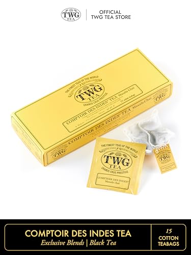 Twg Tea | Comptoir Des Indes Tea | Black Tea | Masala Chai & Spices | 15 Hand Sewn Cotton Teabags | Gift Set