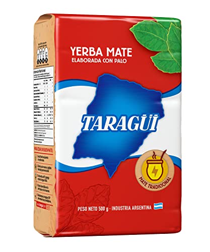 Taragüi Yerba Mate with Stems, 500g (1.1 lbs), Red Pack, Model COMINHKG029261