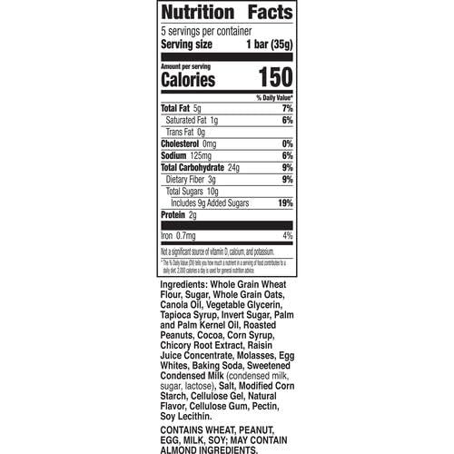 Nature Valley Soft Baked Sweet and Salty Bars, Chocolate Turtle, Made with Whole Grain, 5 Bars, 6.2 oz